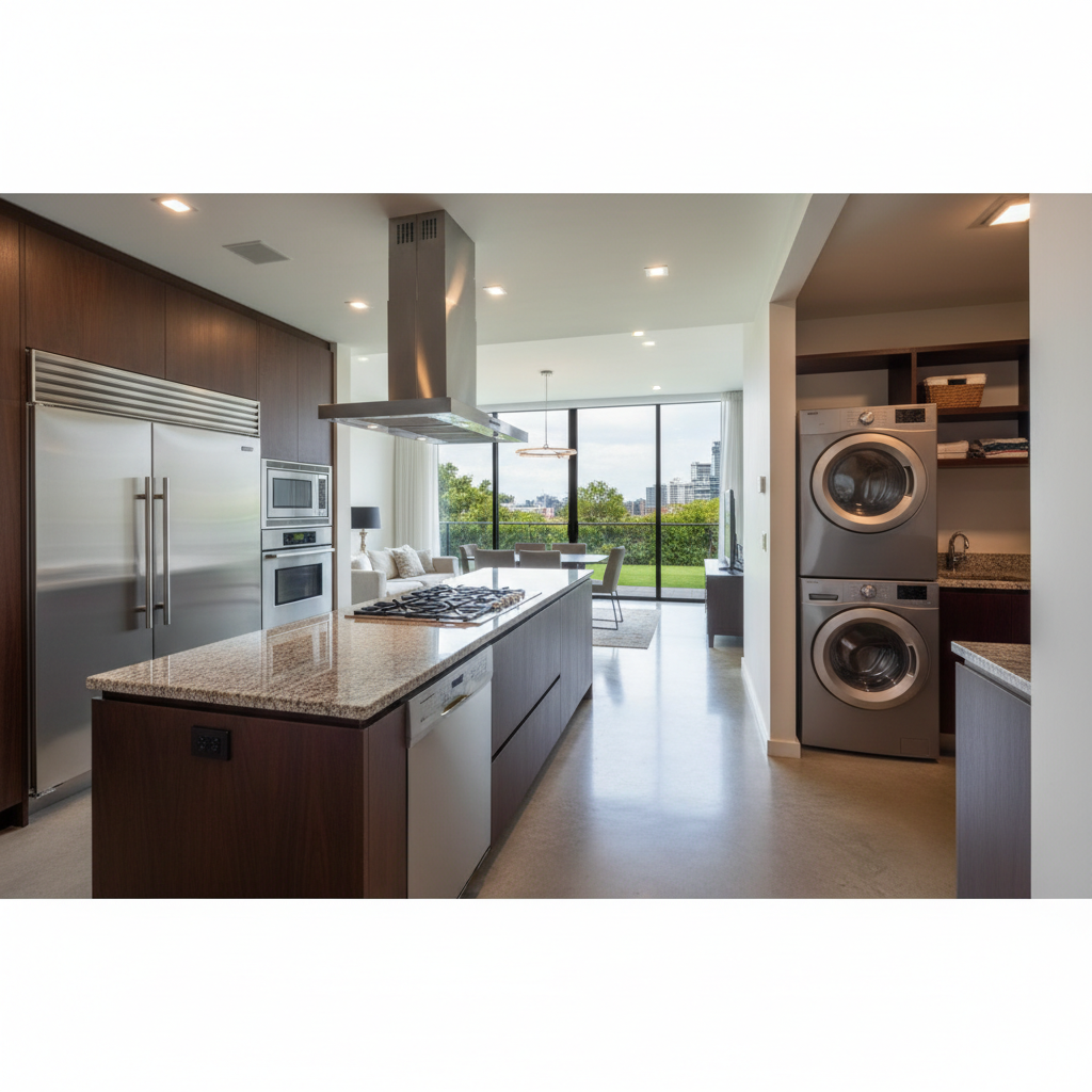 Premium household appliances in a luxury home environment