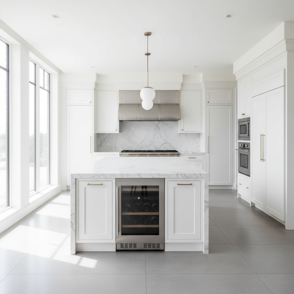 Luxury kitchen with Thermador-style premium appliances